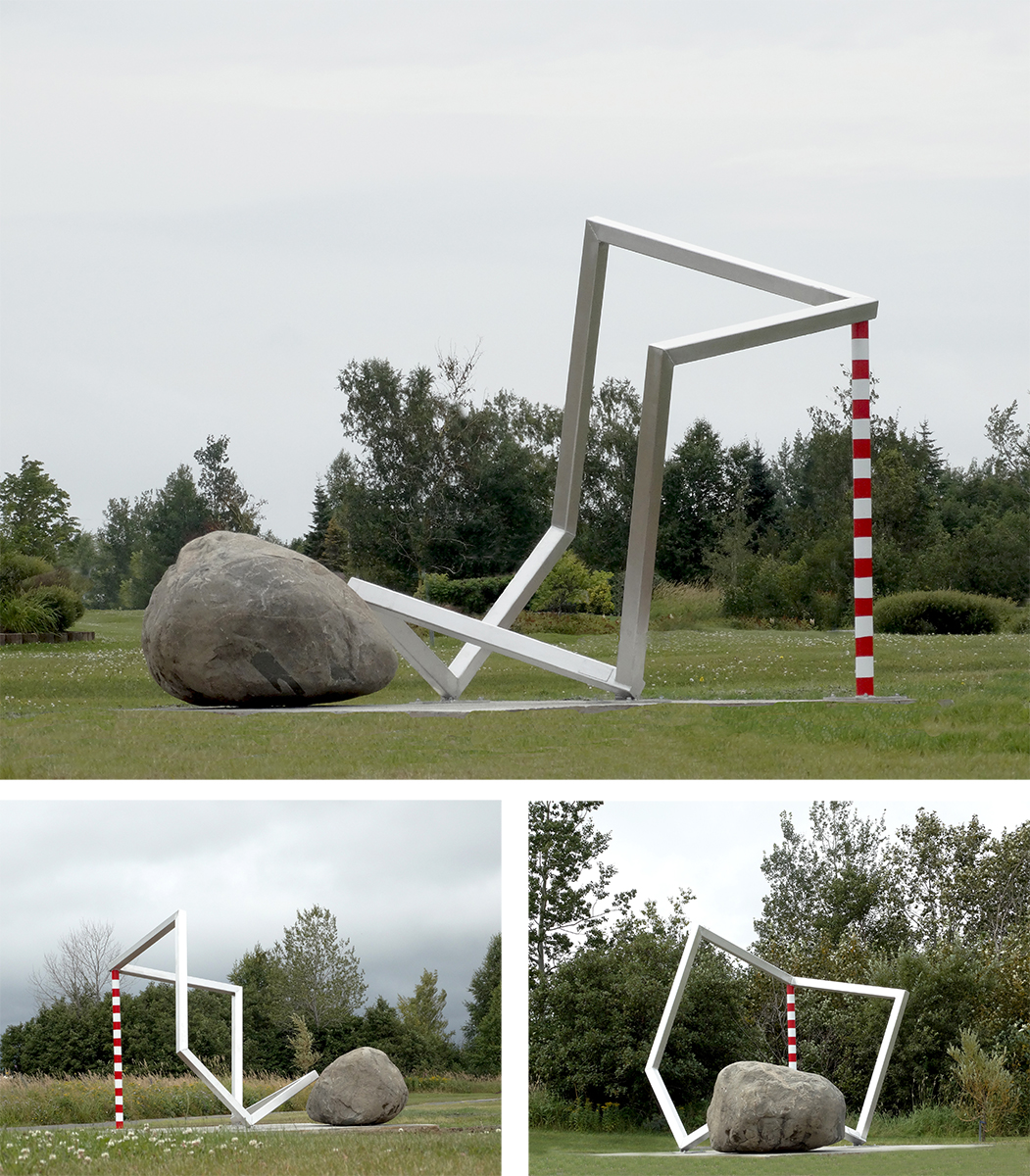 CUBICindustrie#61028021 2016 Aluminum and rock 260 x 300 x 270 cm Sept-iÌ‚les, Quebec, Canada