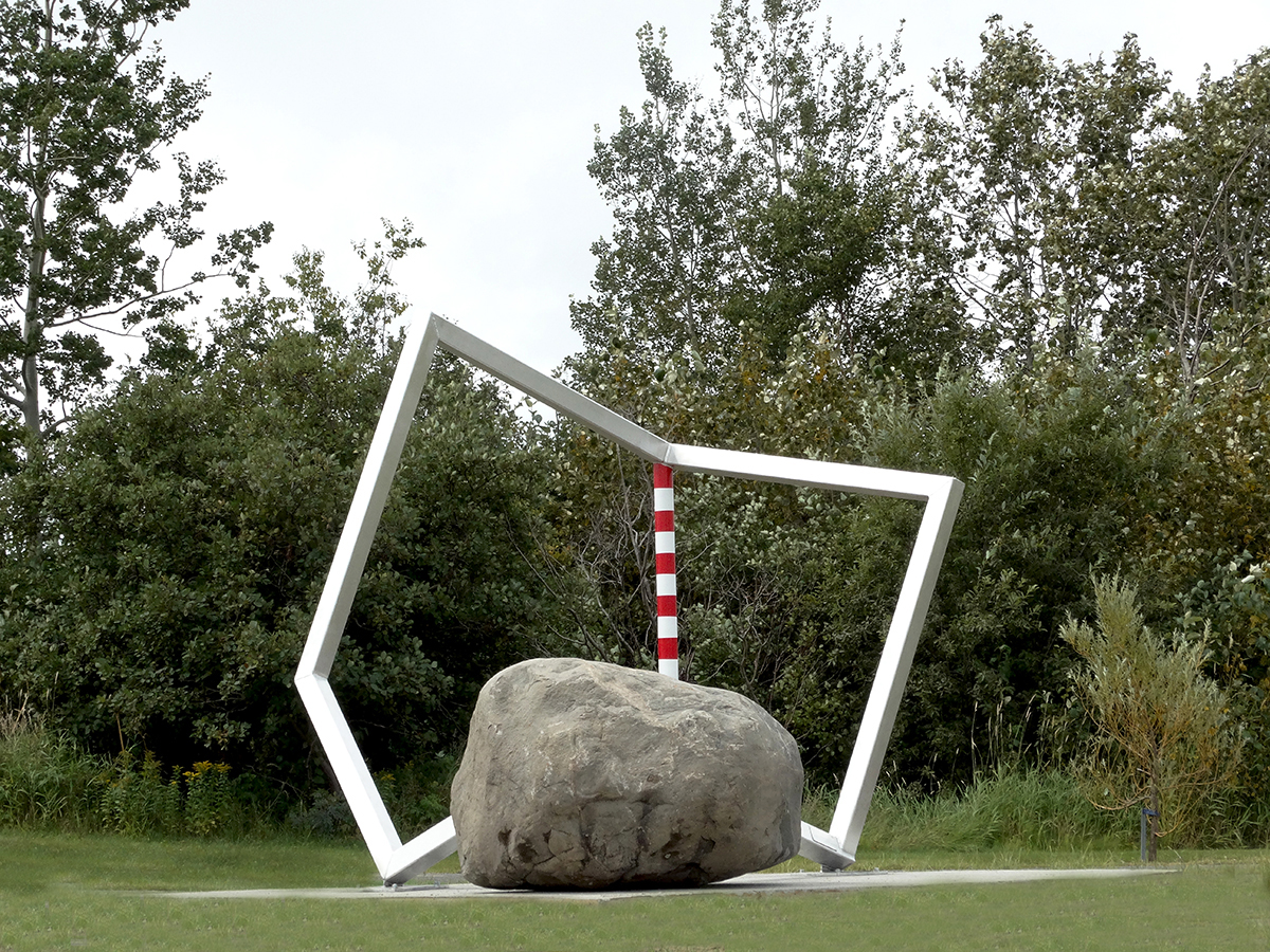 CUBICindustrie#61028021 2016 Aluminum and rock 260 x 300 x 270 cm Sept-Îles, Quebec, Canada, drawing, Project, sculpture, model, public sculpture, public art, architecture, contemporary art, art, Thierry Ferreira, design, installation, sitespecific, photography, video, Landart